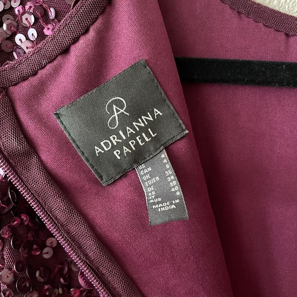 Adrianna Papell Sequined Cap Sleeve Gown - Picture 3 of 5